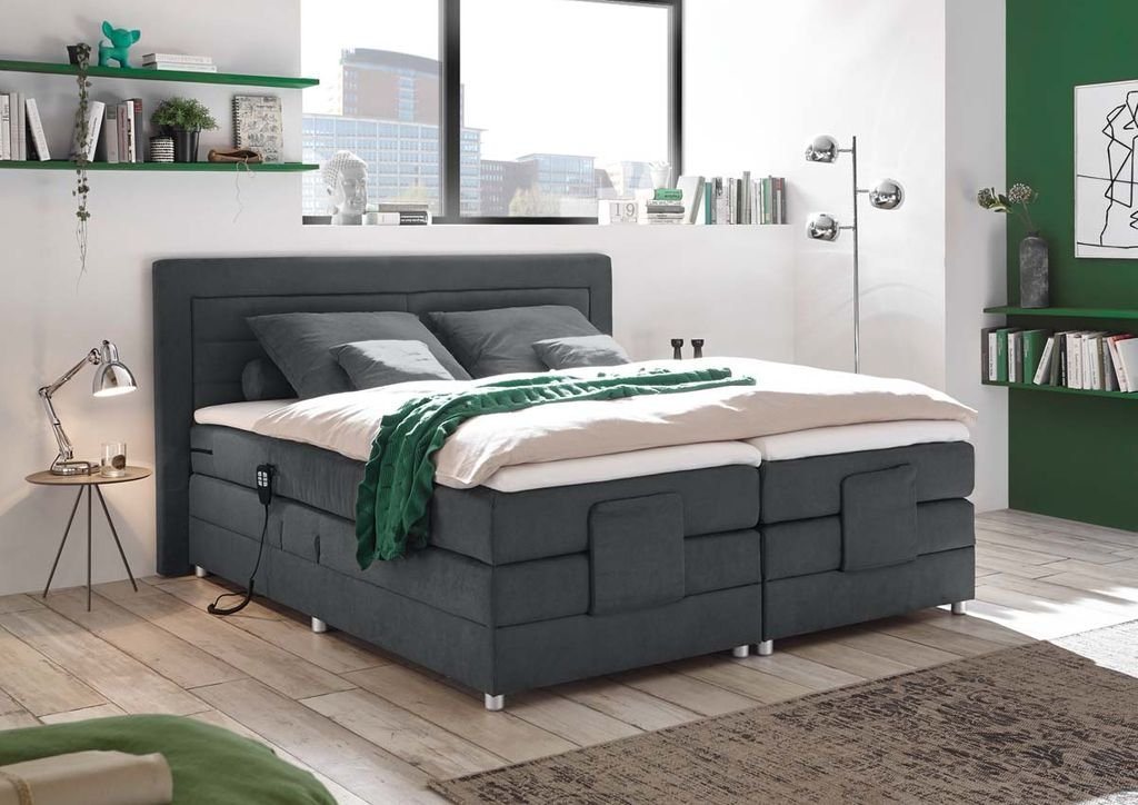 ED EXCITING DESIGN Boxspringliege (160 x 200 cm, Saba), Grau von ED EXCITING DESIGN