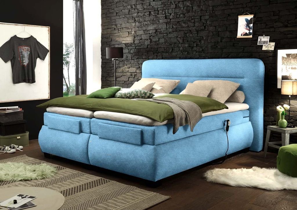 ED EXCITING DESIGN Boxspringliege (180 x 200 cm, Evolution), Blau von ED EXCITING DESIGN