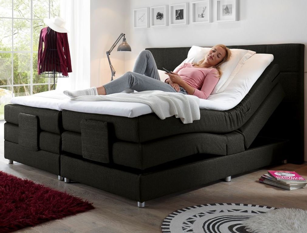 ED EXCITING DESIGN Boxspringliege (180 x 200 cm, Manolo), Schwarz von ED EXCITING DESIGN