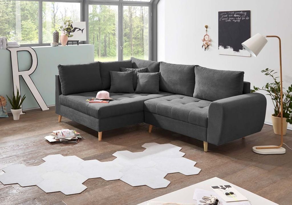 ED EXCITING DESIGN Ecksofa, Alice Ecksofa 249x175 cm Couch Eckcouch Sofa Anthrazit von ED EXCITING DESIGN