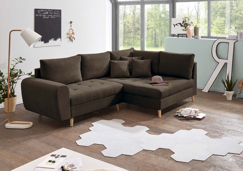 ED EXCITING DESIGN Ecksofa, Alice Ecksofa 249x175 cm Couch Eckcouch Sofa Stone (Braun-Grau) von ED EXCITING DESIGN