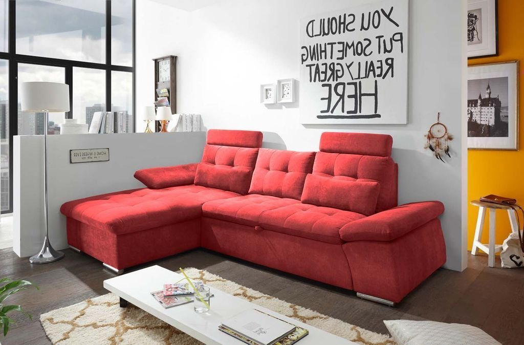 ED EXCITING DESIGN Ecksofa, Nalo Ecksofa 268x170 cm Couch Eckcouch Sofa Rot (Berry) von ED EXCITING DESIGN