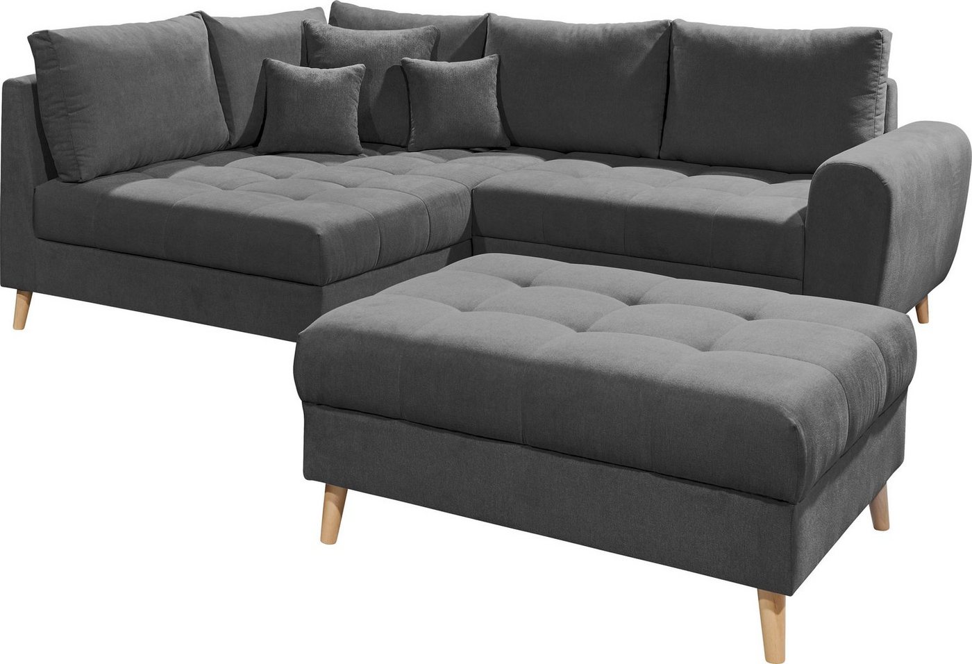 ED EXCITING DESIGN Ecksofa Alice, Set, mit Hocker, Rückenkissen, Zierkissen, frei im Raum stellbar von ED EXCITING DESIGN