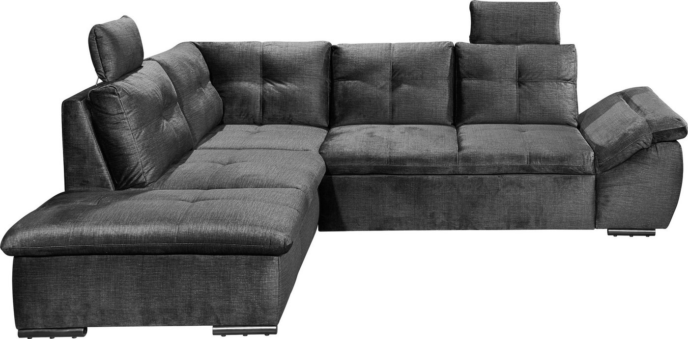 ED EXCITING DESIGN Ecksofa Alija, frei im Raum stellbar, Schlaffunktion, Kopfstützen, Armteilverstellung von ED EXCITING DESIGN