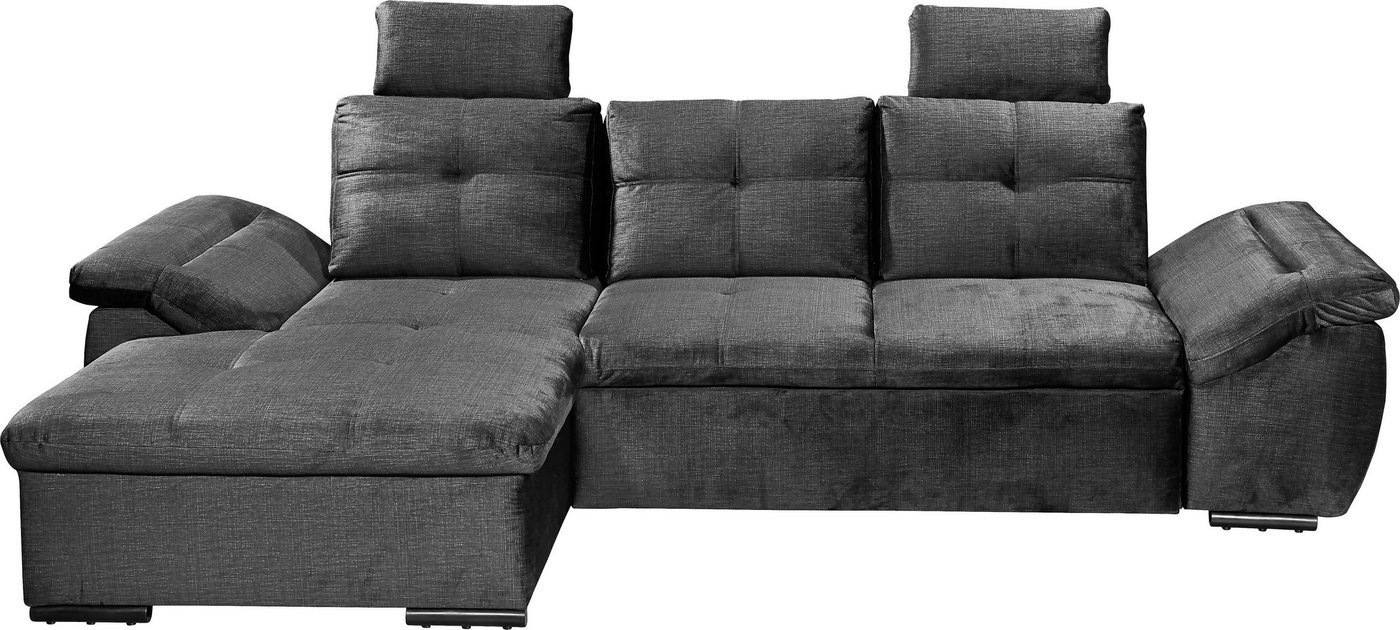 ED EXCITING DESIGN Ecksofa Alija, frei im Raum stellbar, Schlaffunktion, Kopfstützen, Armteilverstellung von ED EXCITING DESIGN