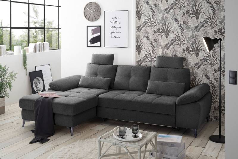 ED EXCITING DESIGN Ecksofa Auckland, mit Schlaffunktion & Bettkasten von ED EXCITING DESIGN