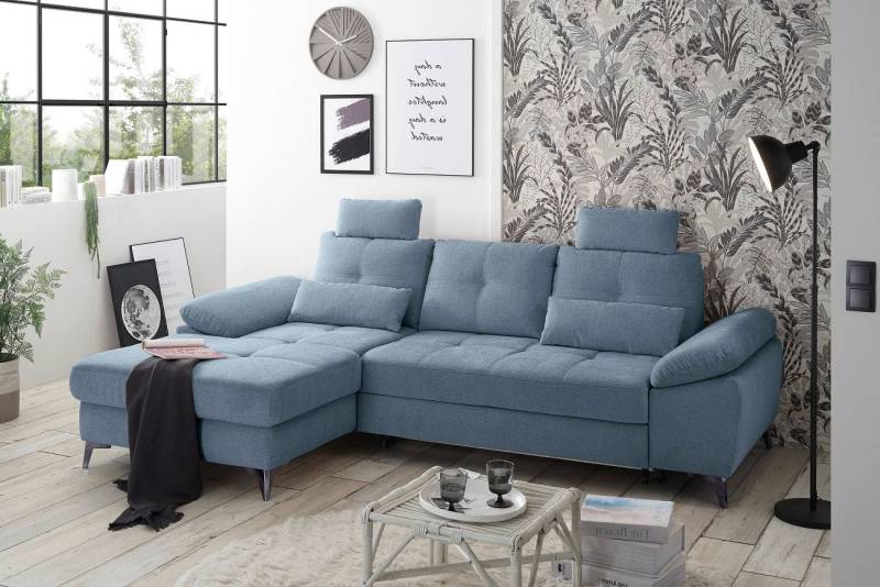 ED EXCITING DESIGN Ecksofa Auckland, mit Schlaffunktion & Bettkasten von ED EXCITING DESIGN