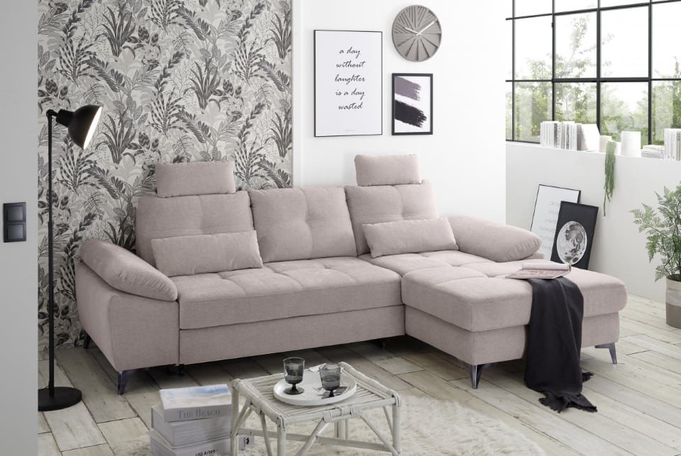 ED EXCITING DESIGN Ecksofa Auckland, mit Schlaffunktion & Bettkasten von ED EXCITING DESIGN
