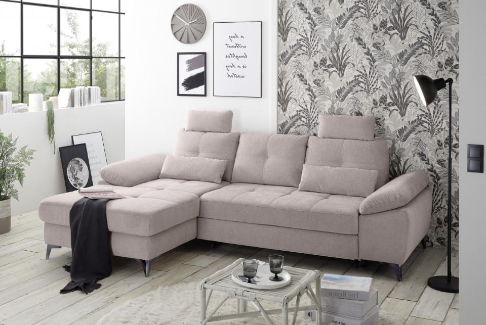 ED EXCITING DESIGN Ecksofa Auckland, mit Schlaffunktion & Bettkasten von ED EXCITING DESIGN