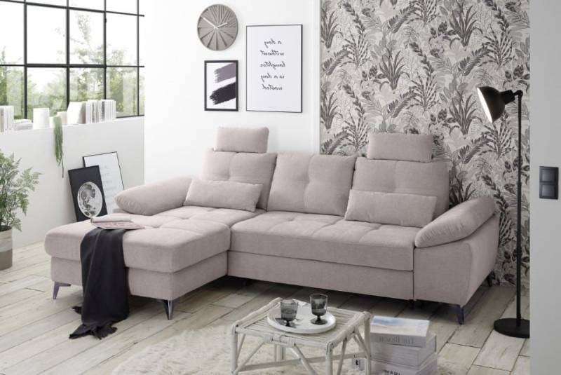 ED EXCITING DESIGN Ecksofa Auckland, mit Schlaffunktion & Bettkasten von ED EXCITING DESIGN