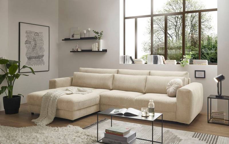 ED EXCITING DESIGN Ecksofa Barura L-Form, mit 3 Nierenkissen von ED EXCITING DESIGN