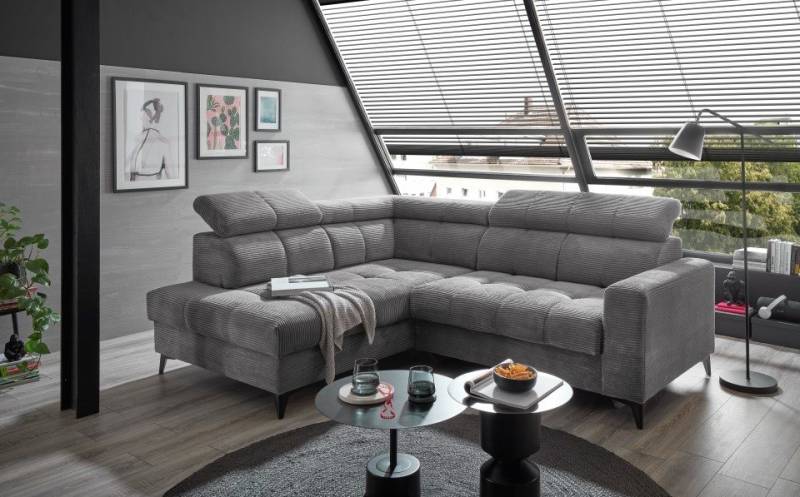 ED EXCITING DESIGN Ecksofa Bavaro, mit elektrischer Sitztiefenverstellung, Kopflehnen,USB-Anschlüsse von ED EXCITING DESIGN