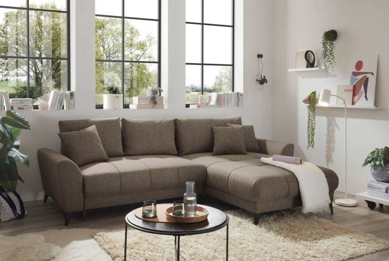 ED EXCITING DESIGN Ecksofa Bern L-Form, mit Bettfunktion, Bettkasten & 3 Zierkissen von ED EXCITING DESIGN