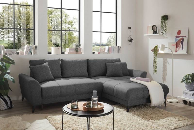ED EXCITING DESIGN Ecksofa Bern L-Form, mit Bettfunktion, Bettkasten & 3 Zierkissen von ED EXCITING DESIGN