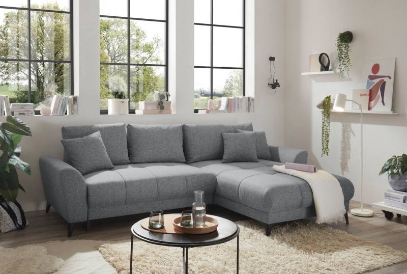 ED EXCITING DESIGN Ecksofa Bern L-Form, mit Bettfunktion, Bettkasten & 3 Zierkissen von ED EXCITING DESIGN