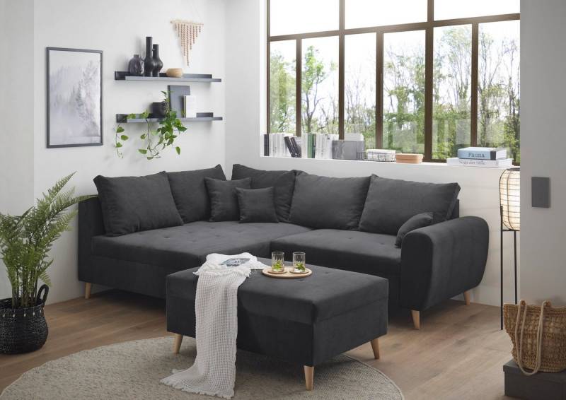 ED EXCITING DESIGN Ecksofa Calanda L-Form, mit Hocker & 3 Zierkissen von ED EXCITING DESIGN