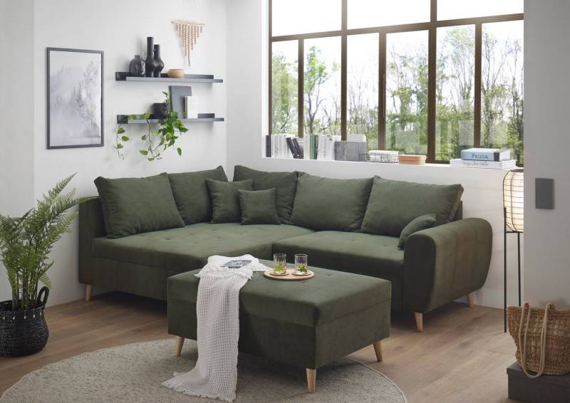 ED EXCITING DESIGN Ecksofa Calanda L-Form, mit Hocker & 3 Zierkissen von ED EXCITING DESIGN