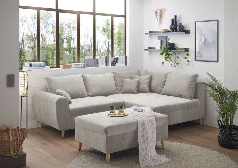ED EXCITING DESIGN Ecksofa Calanda L-Form, mit Hocker & 3 Zierkissen von ED EXCITING DESIGN
