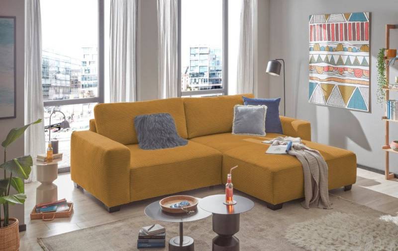 ED EXCITING DESIGN Ecksofa Elba, Cord Bezug von ED EXCITING DESIGN