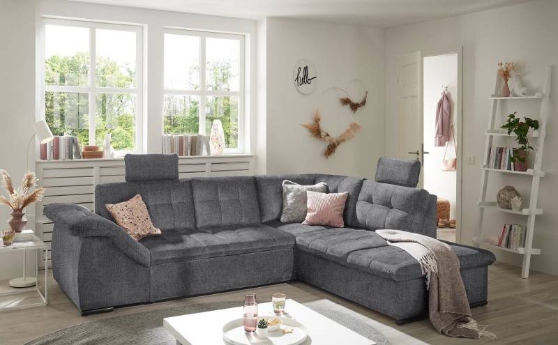 ED EXCITING DESIGN Ecksofa Estrella Glow, mit Schlaffunktion & Bettkasten von ED EXCITING DESIGN