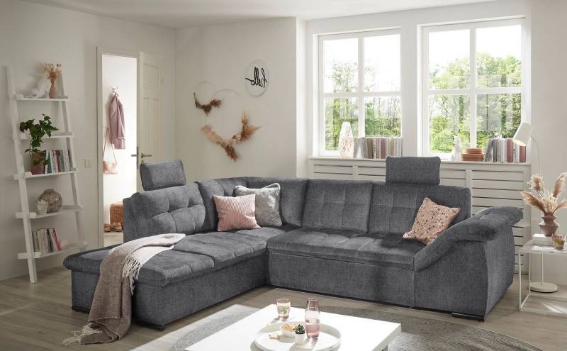 ED EXCITING DESIGN Ecksofa Estrella Glow, mit Schlaffunktion & Bettkasten von ED EXCITING DESIGN