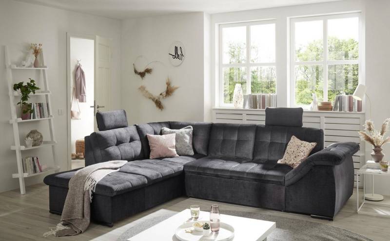 ED EXCITING DESIGN Ecksofa Estrella L-Form, mit Bettfunktion, Bettkasten, Armteilverstellung & Kopfstützen von ED EXCITING DESIGN