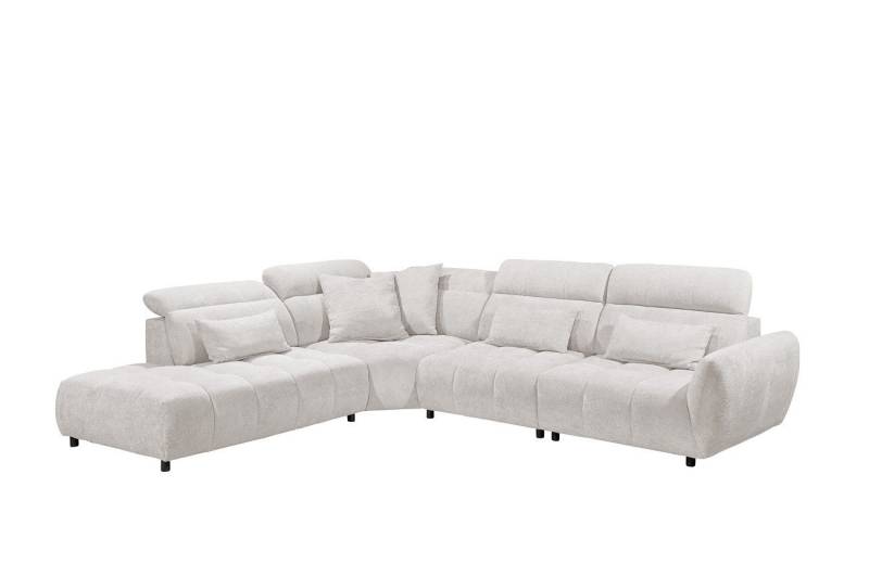 ED EXCITING DESIGN Ecksofa Franklin, mit verstellbaren Kopflehnen, frei im Raum stellbar, Nosagfederung von ED EXCITING DESIGN
