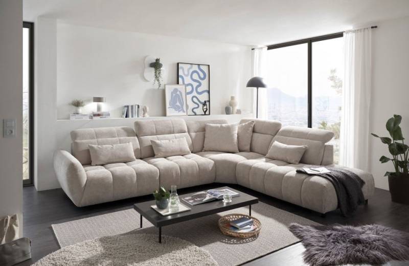 ED EXCITING DESIGN Ecksofa Franklin, mit verstellbaren Kopflehnen, frei im Raum stellbar, Nosagfederung ED EXCITING DESIGN Ecksofa Franklin, mit verstellbaren Kopflehnen, frei im Raum stellbar, Nosagfederung von ED EXCITING DESIGN