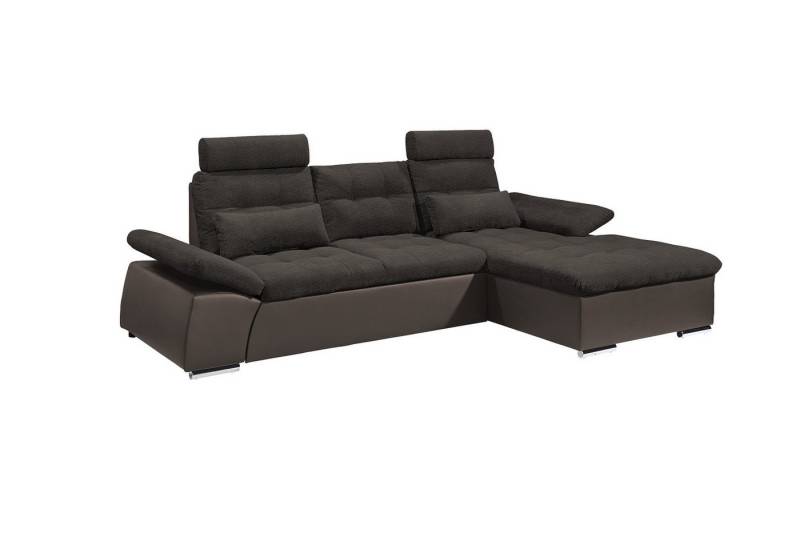 ED EXCITING DESIGN Ecksofa Jakarta, mit Schlaffunktion, Kopfstützen, Armlehnenfunktion von ED EXCITING DESIGN