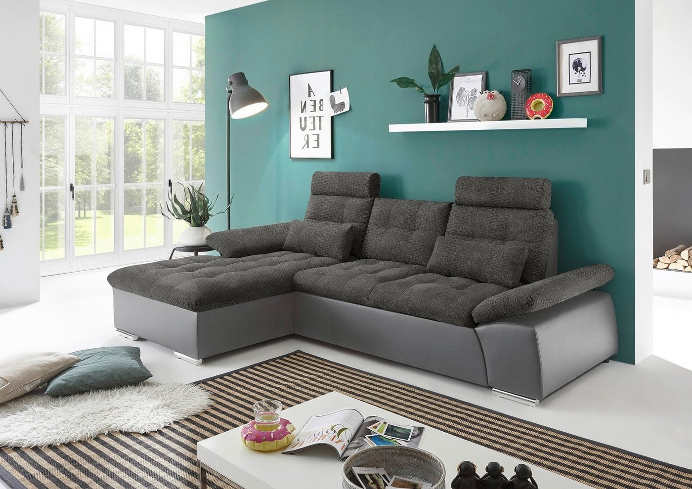 ED EXCITING DESIGN Ecksofa Jakarta, mit Schlaffunktion, Kopfstützen, Armlehnenfunktion ED EXCITING DESIGN Ecksofa Jakarta, mit Schlaffunktion, Kopfstützen, Armlehnenfunktion von ED EXCITING DESIGN