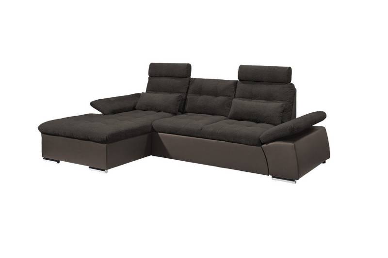 ED EXCITING DESIGN Ecksofa Jakarta, mit Schlaffunktion, Kopfstützen, Armlehnenfunktion von ED EXCITING DESIGN