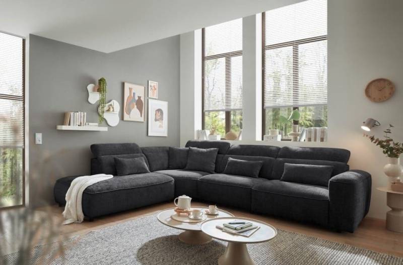 ED EXCITING DESIGN Ecksofa Mansfield, mit verstellbaren Kopflehnen von ED EXCITING DESIGN