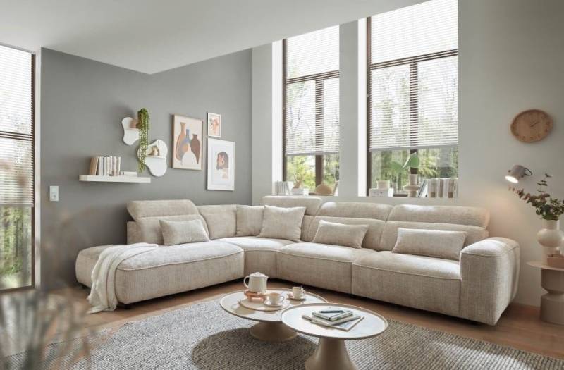 ED EXCITING DESIGN Ecksofa Mansfield, mit verstellbaren Kopflehnen von ED EXCITING DESIGN