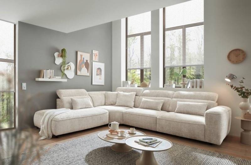 ED EXCITING DESIGN Ecksofa Mansfield, mit verstellbaren Kopflehnen von ED EXCITING DESIGN