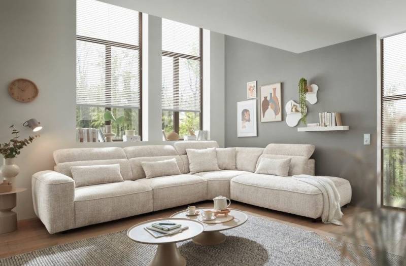 ED EXCITING DESIGN Ecksofa Mansfield, mit verstellbaren Kopflehnen von ED EXCITING DESIGN