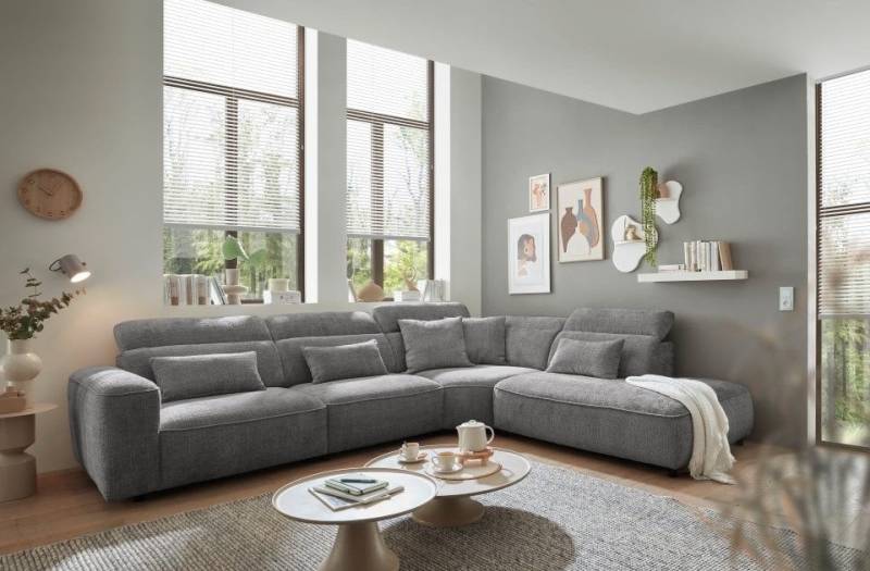 ED EXCITING DESIGN Ecksofa Mansfield, mit verstellbaren Kopflehnen von ED EXCITING DESIGN