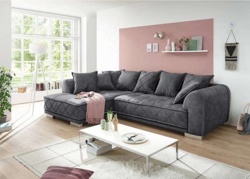 ED EXCITING DESIGN Ecksofa Sentina, mit Rückenkissen, Ottomane links oder rechts montierbar, frei im Raum von ED EXCITING DESIGN