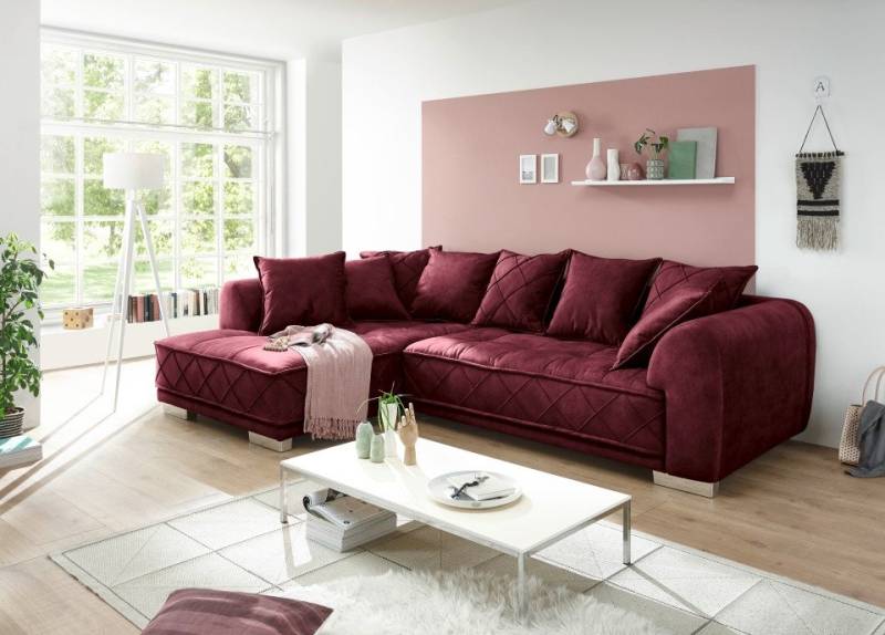 ED EXCITING DESIGN Ecksofa Sentina, mit Rückenkissen, Ottomane links oder rechts montierbar, frei im Raum von ED EXCITING DESIGN