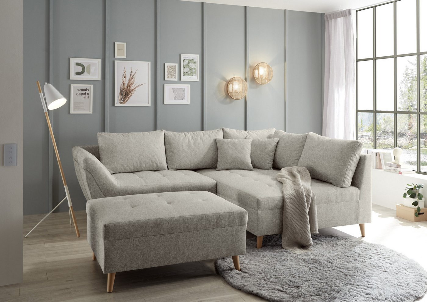 ED EXCITING DESIGN Ecksofa Split, Set, frei im Raum stellbar, inkl. 7 Kissen von ED EXCITING DESIGN