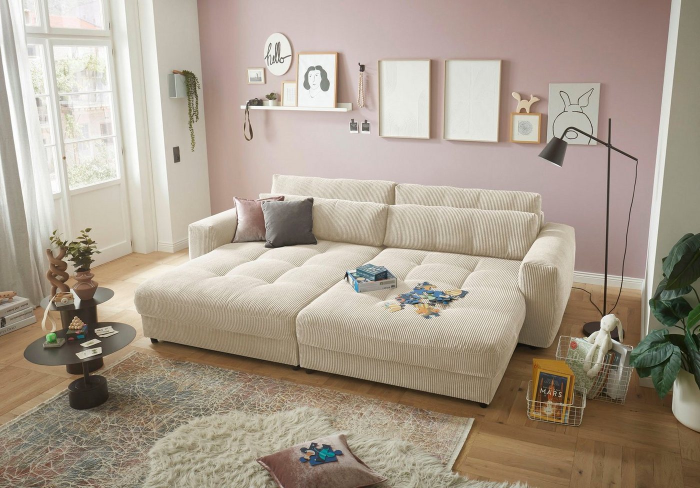 ED EXCITING DESIGN Loveseat Barura (2-St), frei im Raum stellbar, inkl. 2 Rücken- und 2 Nierenkissen von ED EXCITING DESIGN