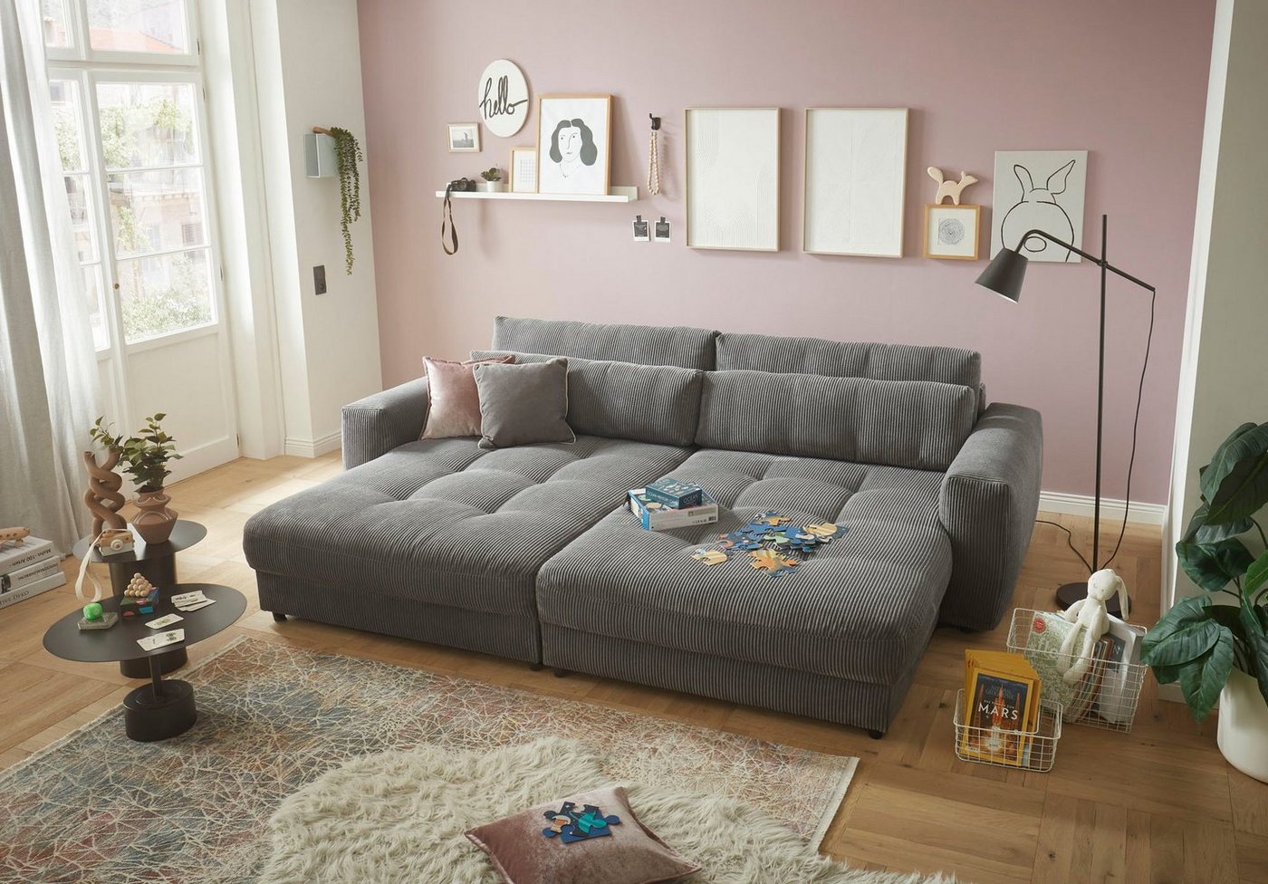 ED EXCITING DESIGN Loveseat Barura (2-St), frei im Raum stellbar, inkl. 2 Rücken- und 2 Nierenkissen von ED EXCITING DESIGN