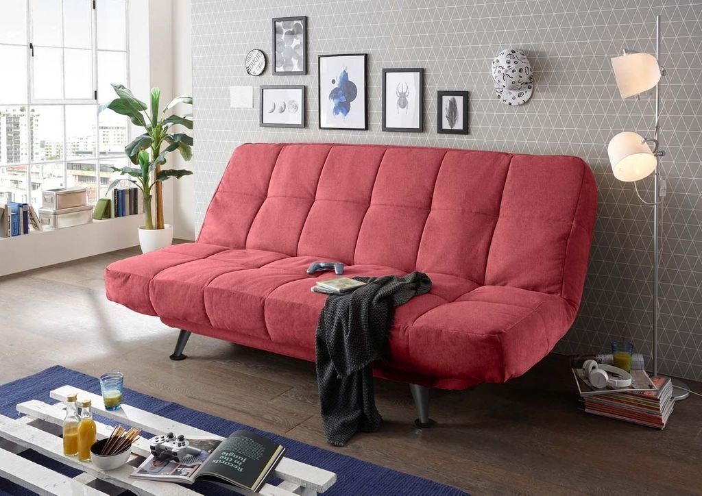 ED EXCITING DESIGN Schlafsofa, Ikar Schlafsofa 208 x 102 cm Polstergarnitur Sofa Couch Berry von ED EXCITING DESIGN