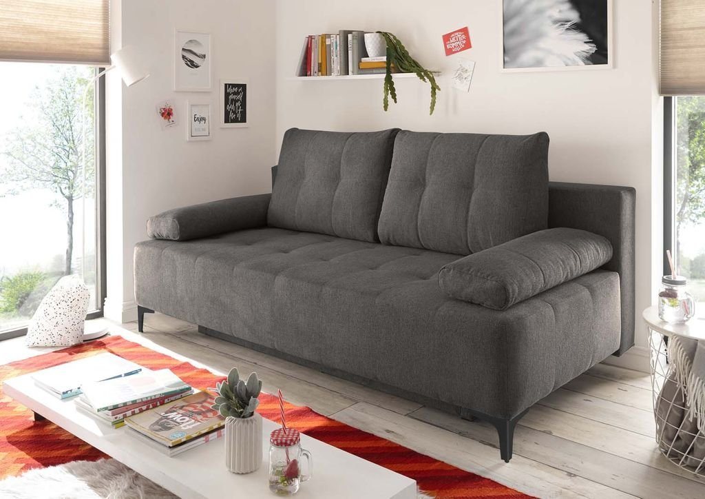 ED EXCITING DESIGN Schlafsofa, Molina Schlafsofa 203 x 107 cm Polstergarnitur Sofa Couch Anthrazit von ED EXCITING DESIGN