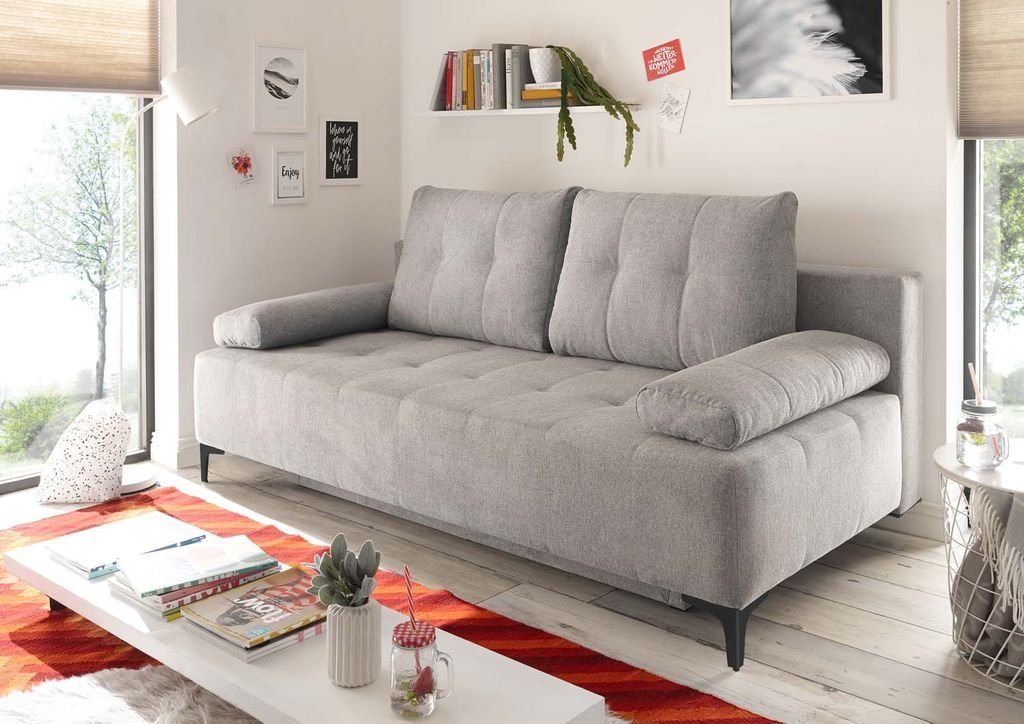 ED EXCITING DESIGN Schlafsofa, Molina Schlafsofa 203 x 107 cm Polstergarnitur Sofa Couch Silber von ED EXCITING DESIGN