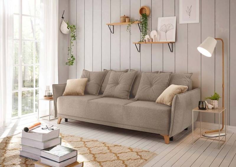 ED EXCITING DESIGN Schlafsofa, Pamplona Schlafsofa Schlafcouch Polstergarnitur 232x105 cm Beige von ED EXCITING DESIGN