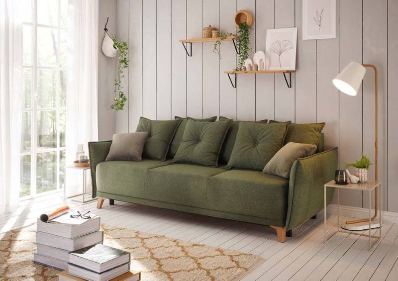 ED EXCITING DESIGN Schlafsofa, Pamplona Schlafsofa Schlafcouch Polstergarnitur 233x105 cm Grün von ED EXCITING DESIGN