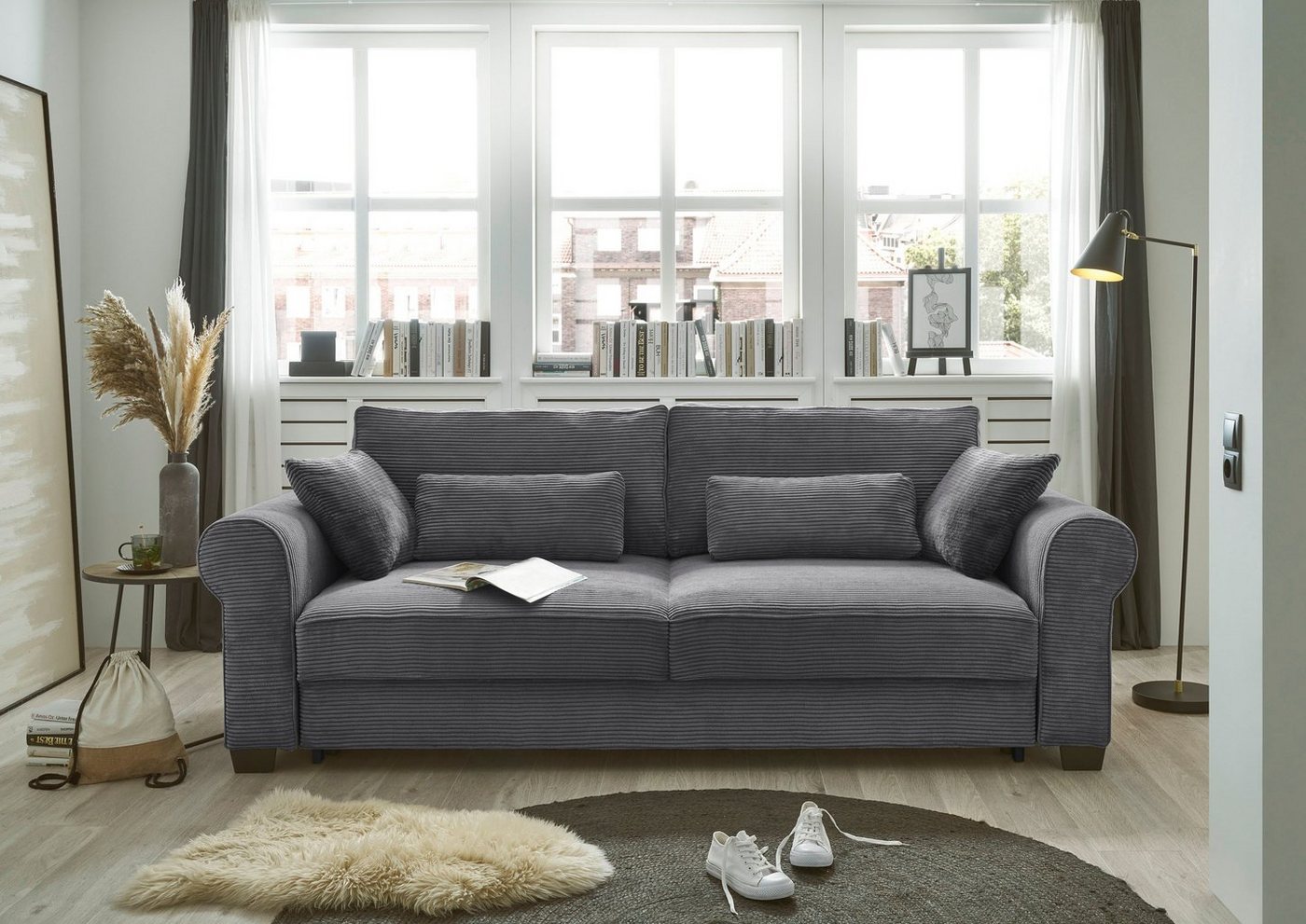 ED EXCITING DESIGN Schlafsofa Angelina, frei im Raum stellbar, mit Bettkasten, mit Schlaffunktion von ED EXCITING DESIGN