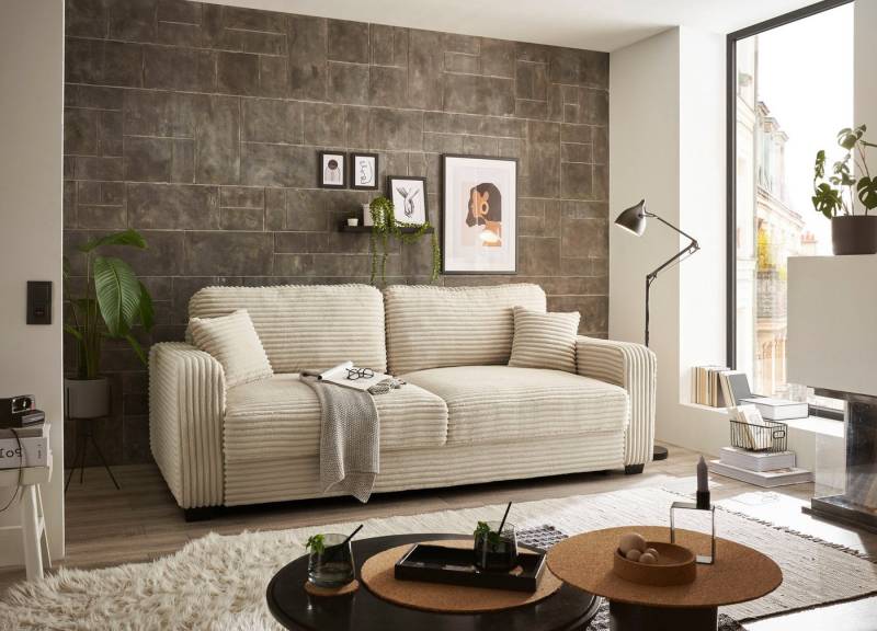ED EXCITING DESIGN Schlafsofa Carrara, mit Bettkasten & 2 Zierkissen von ED EXCITING DESIGN