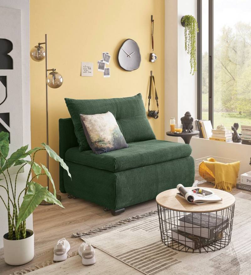 ED EXCITING DESIGN Schlafsofa Charlie, Schlafsessel mit Bettkasten & 1 Rückenkissen von ED EXCITING DESIGN