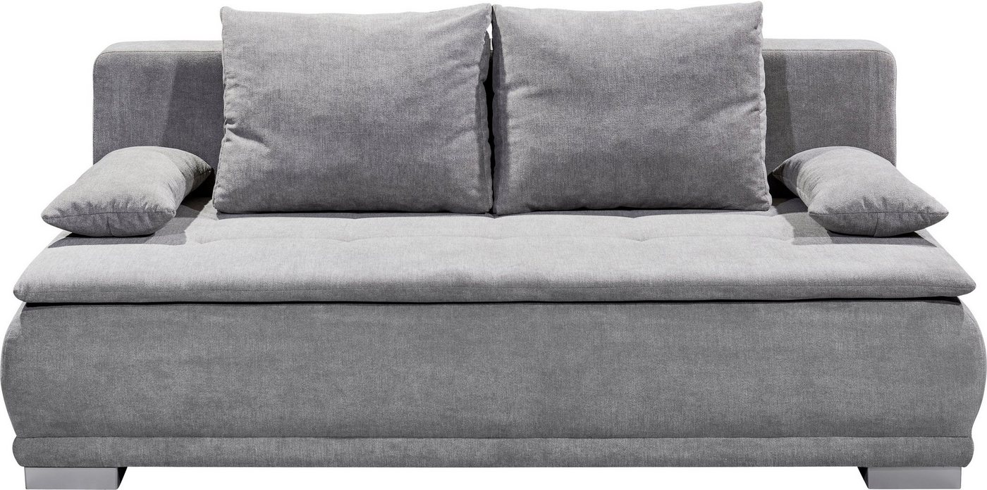 ED EXCITING DESIGN Schlafsofa Luigi, mit Bettfunktion, Bettkasten, Rücken- und Armlehnkissen, frei im Raum von ED EXCITING DESIGN